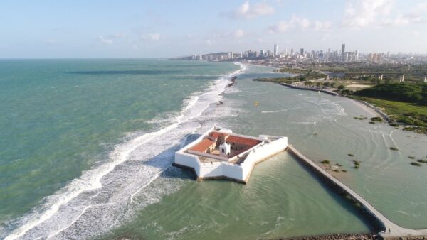 Vista do Forte dos Reis Magos e a cidade de Natal RN  — Foto: Sandro Menezes