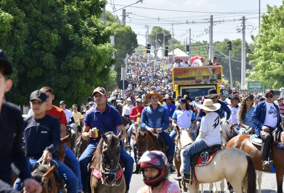 Cavalgada de Sant'Ana em Caicó, no Seridó potiguar — Foto: Cedida