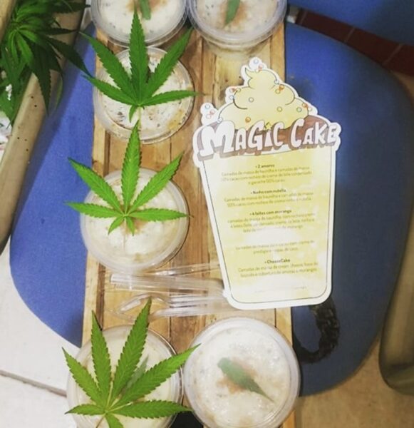 Homem foi preso após ser flagrado vendendo 'bolo mágico' feito com maconha em Pipa. — Foto: PM/Divulgação