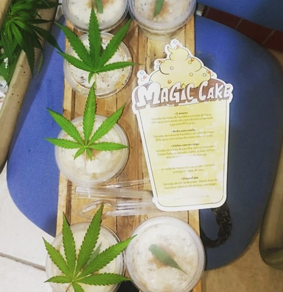 Homem foi preso após ser flagrado vendendo 'bolo mágico' feito com maconha em Pipa. — Foto: PM/Divulgação