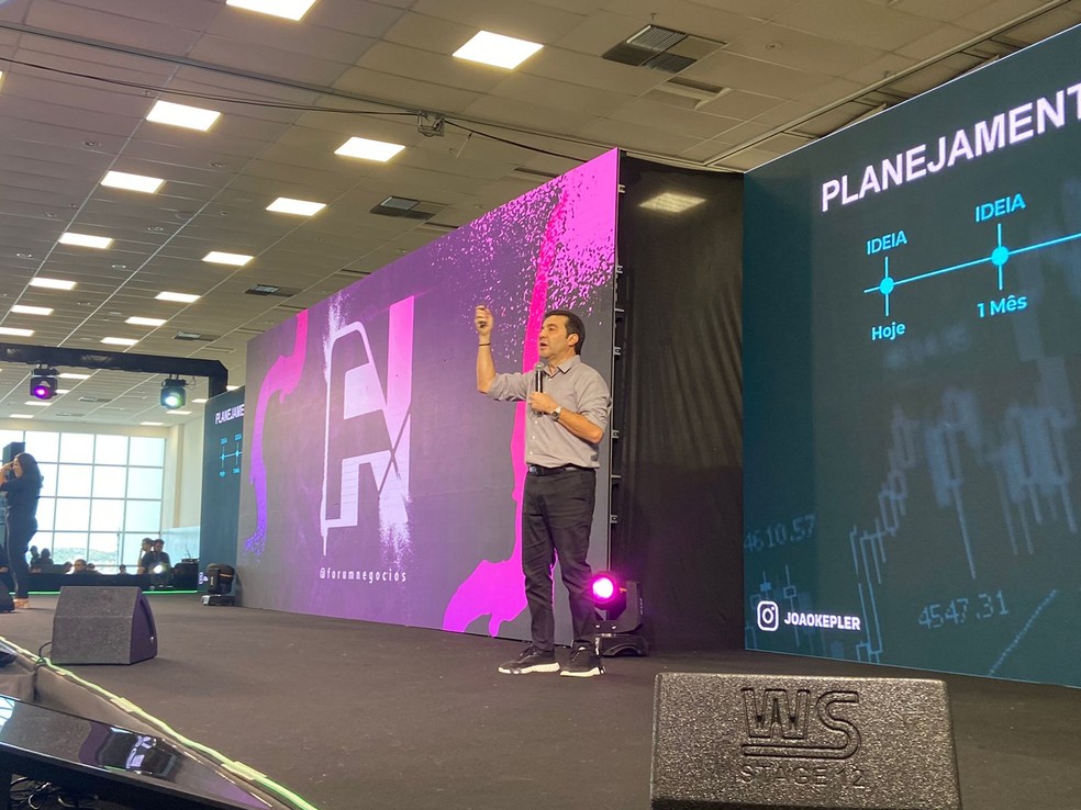 João Kepler no Fórum Negócios 2023, no Centro de Convenções de Natal — Foto: Julia Galvão/g1
