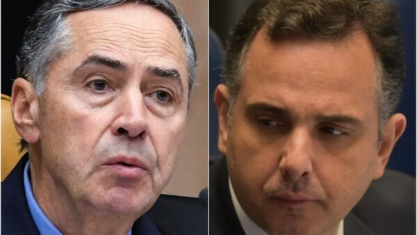 O ministro Roberto Barroso e o presidente do Senado, Rodrigo Pacheco