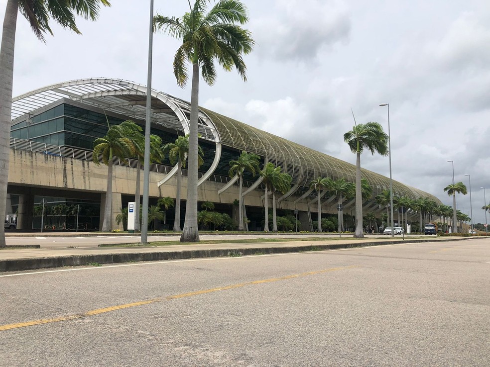 Fachada do Aeroporto Internacional Aluízio Alves, em São Gonçalo do Amarante, na Grande Natal — Foto: Vinícius Marinho/Inter TV Cabugi