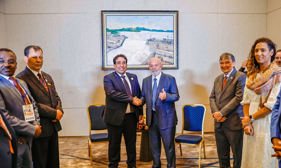 18.02.2024 - Presidente da República, Luiz Inácio Lula da Silva, durante encontro com o Presidente do Conselho Presidencial do Estado da Líbia, Mohamed al-Menfi. Adis Abeba - Etiópia.  Foto: Ricardo Stuckert / PR
