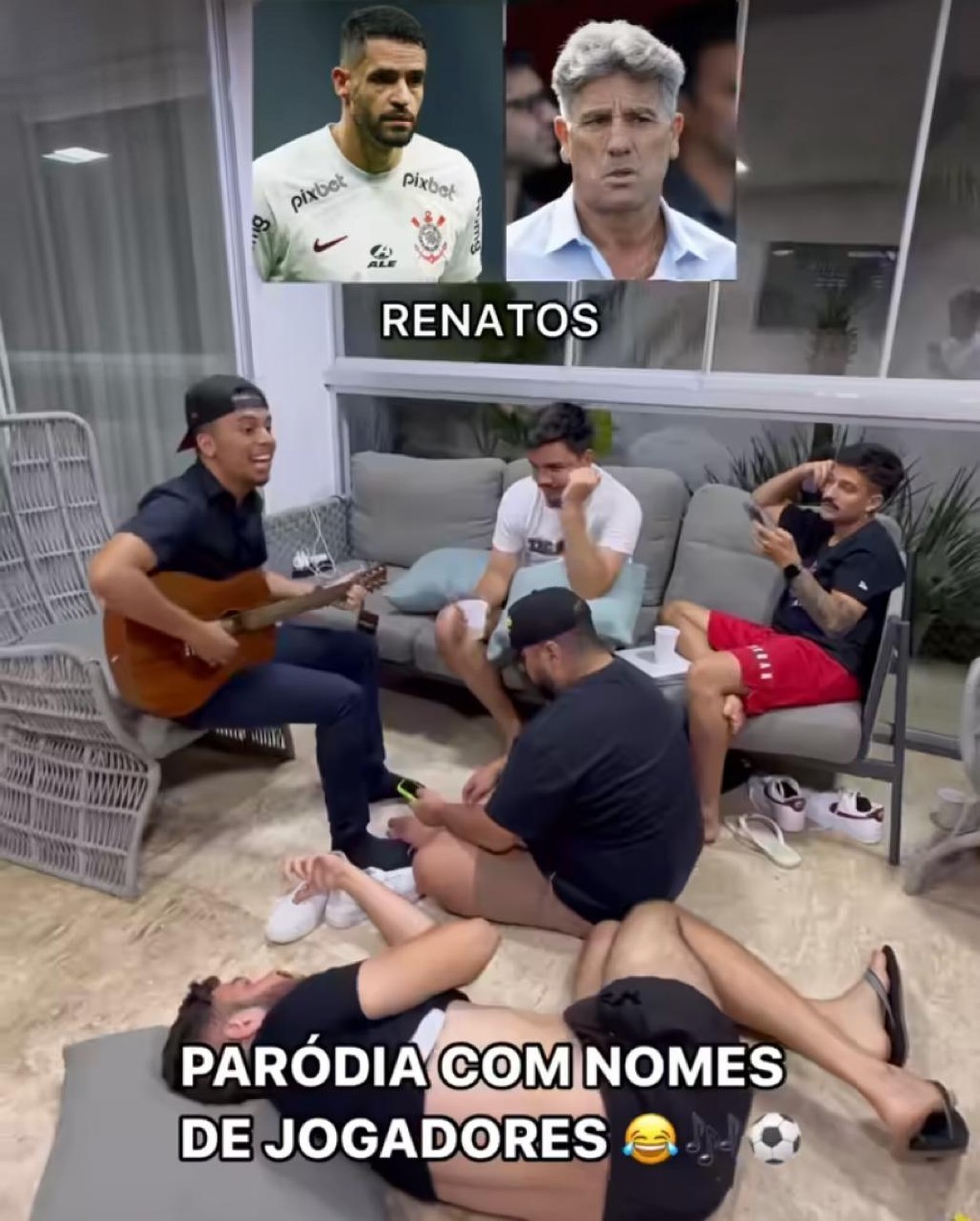 Áureo Deni faz paródia com nomes de jogadores — Foto: Reprodução