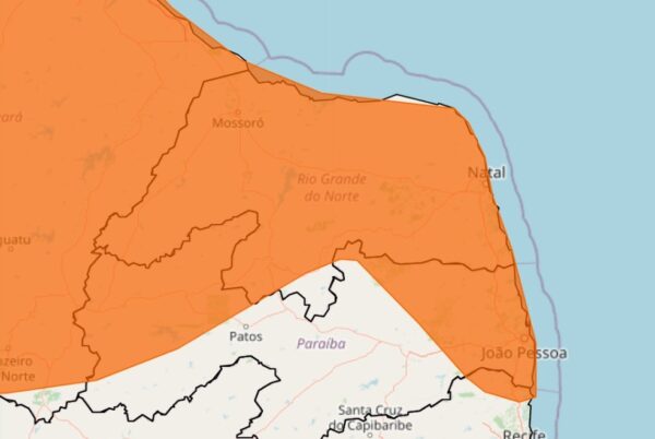 Alerta de perigo abrange quase todos os municípios do Rio Grande do Norte — Foto: Inmet/Reprodução