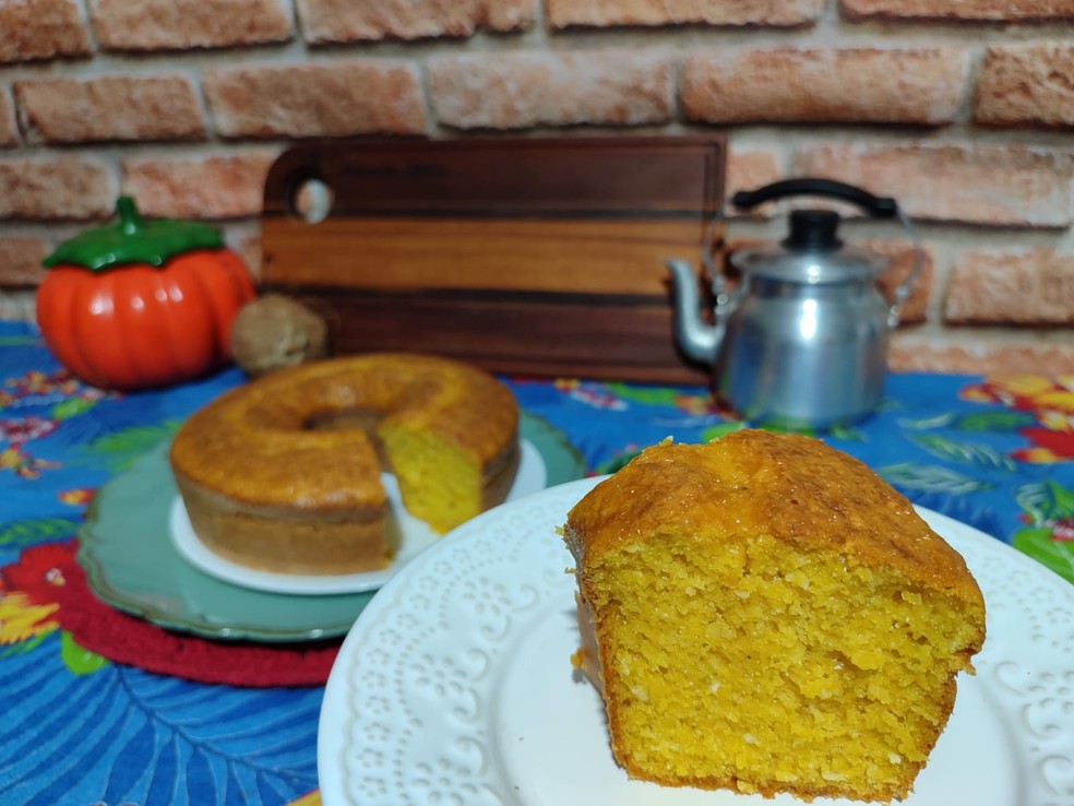 Bolo de jerimum com coco — Foto: Inter TV Cabugi