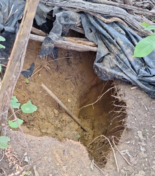 Fugitivos de Mossoró se esconderam em buraco, segundo a polícia. — Foto: Reprodução