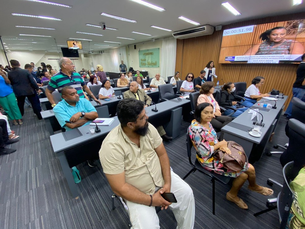 Reunião na Câmara de Natal discute falta de vagas nas creches do município — Foto: Pedro Trindade/Inter TV Cabugi
