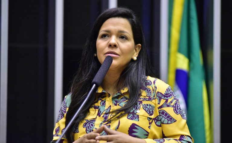 Priscila Costa discursa na tribuna do Plenário