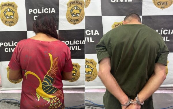 Mãe e filho foram presos em operação da Polícia Civil em Mossoró — Foto: Polícia Civil/Divulgação