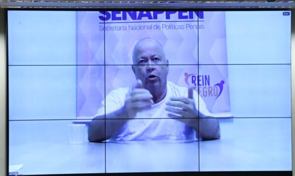 Brasília (DF) 26-03-2024 Sessão da CCJ da Câmara dos Deputados que votaria a prisão do deputado chiquinho Brazão. Foi pedido vistas.( Deputado Chiquinho Brazão que está preso na Papuda fala aos Deputados da CCJ). Foto Lula Marques/ Agência Brasil