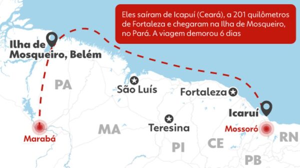 Fugitivos viajaram 6 dias de barco — Foto: g1