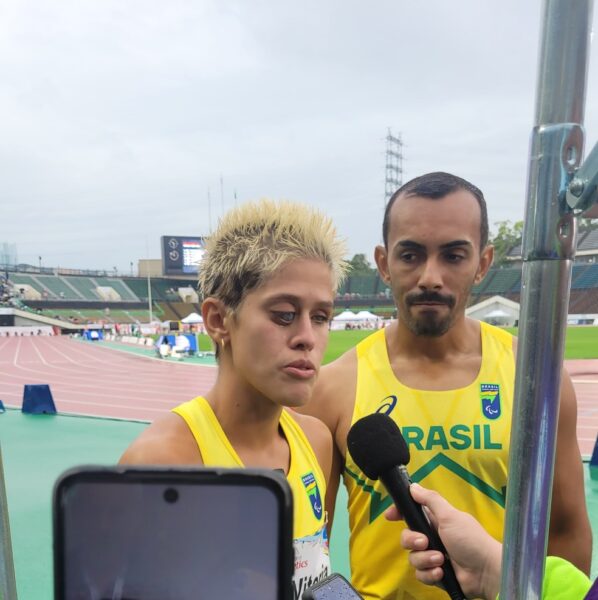 Thalita Simplício conquista o 1º lugar com a marca de 57s45 nos 400m T11 no Mundial de Atletismo — Foto: CPB / X