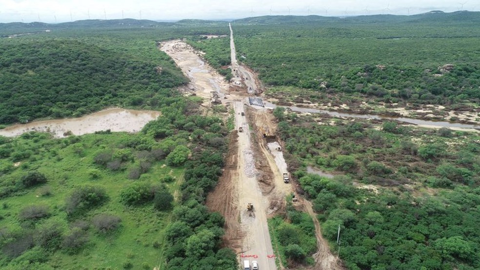 Trecho onde será construída a nova ponte na BR-304, em Lajes, no interior do Rio Grande do Norte — Foto: Divulgação/Dnit