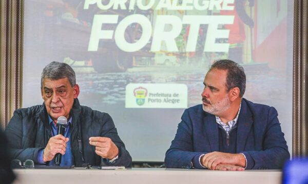 Prefeito de Porto Alegre, Sebastião Melo,  faz apelo sobre os juros aos banqueiros. Foto: Twitter/Prefeitura de POA