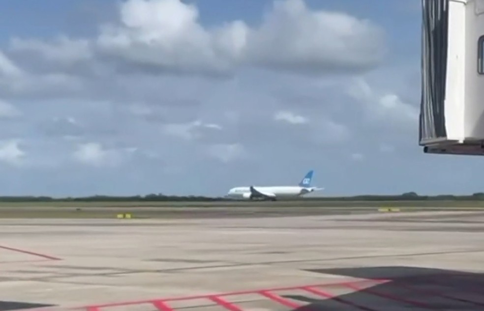 Avião da Air Europa deixou Natal com destino a Madri após 8 dias — Foto: Reprodução