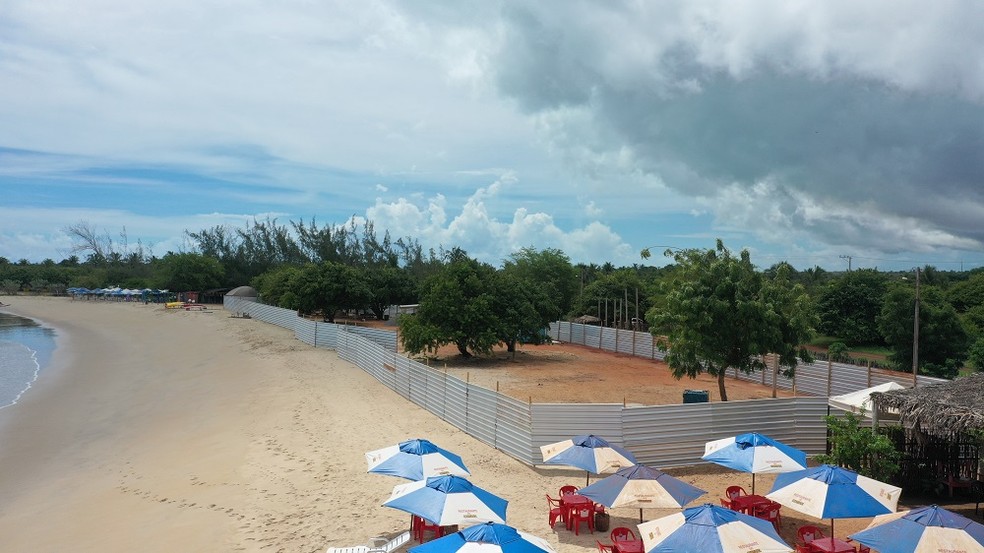 Canteiro de obras na Praia de Tourinhos, em São Miguel do Gostoso — Foto: MPF/Divulgação