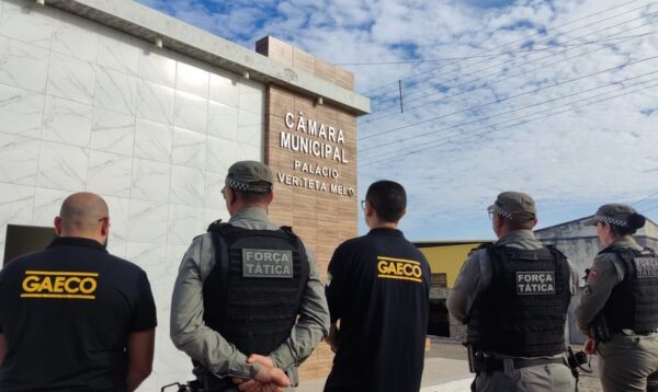 Câmara Municipal de Severiano Melo: mandado de busca e apreensão foi cumprido no prédio — Foto: Divulgação/MPRN