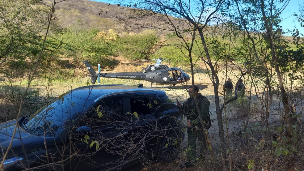 Buscas por suspeitos da morte do prefeito de João Dias no RN — Foto: Sesed/Divulgação