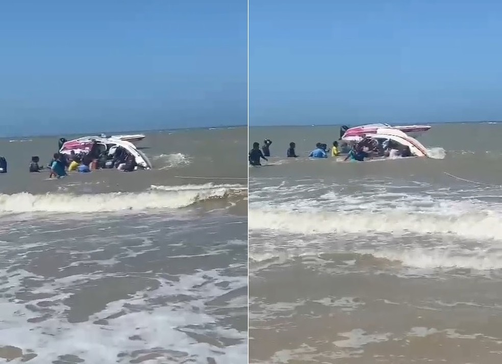 Acidente com embarcação deixa pelo menos dois mortos no litoral do RN — Foto: Reprodução