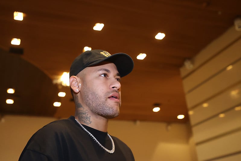 Neymar. Chegada de atletas Seleção Brasileira em Cuiabá. Eliminatórias 2026. Foto: Vitor Silva/CBF